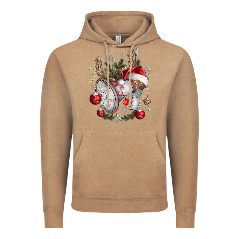 Merry Christmas Vintage Hoodie by CowhideDigitalArt | Teevron