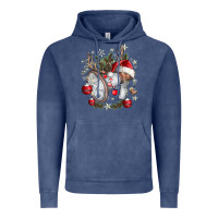Vintage Denim Merry Christmas Vintage Hoodie - CowhideDigitalArt