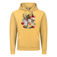 Vintage Mustard Merry Christmas Vintage Hoodie - CowhideDigitalArt