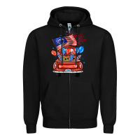 Black farm truck,america flag Zipper Hoodie - JahusDesignShop