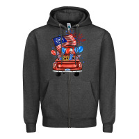 Charcoal Heather farm truck,america flag Zipper Hoodie - JahusDesignShop