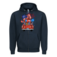 Navy farm truck,america flag Zipper Hoodie - JahusDesignShop