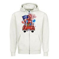 Oatmeal Heather farm truck,america flag Zipper Hoodie - JahusDesignShop