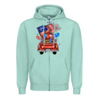 Seafoam farm truck,america flag Zipper Hoodie - JahusDesignShop