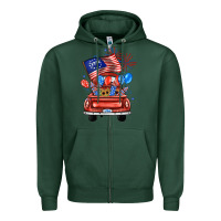 Sports Green farm truck,america flag Zipper Hoodie - JahusDesignShop