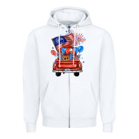 White farm truck,america flag Zipper Hoodie - JahusDesignShop