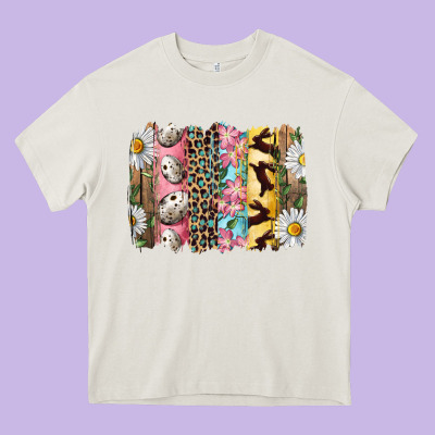 Easter Brushstroke With Quail Eggs Daisy And Bunny Heavy Core Tee Designed By Ranaportraitstore