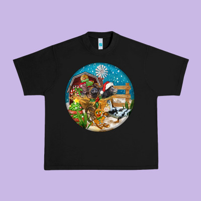 Christmas  Farm Animals Urban Heavy Tee Designed By Fadigitalartstudio