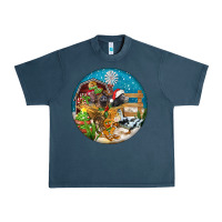 Midnight Navy Christmas  farm animals Urban Heavy Tee - FaDigitalArtStudio