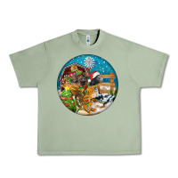 Oil Green Christmas  farm animals Urban Heavy Tee - FaDigitalArtStudio