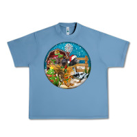 Pebble Blue Christmas  farm animals Urban Heavy Tee - FaDigitalArtStudio