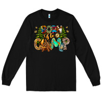 Black Born To Camp Long Sleeve Tee - CowhideDigitalArt