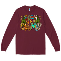 Burgundy Born To Camp Long Sleeve Tee - CowhideDigitalArt
