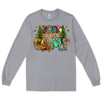 Heather Grey Born To Camp Long Sleeve Tee - CowhideDigitalArt
