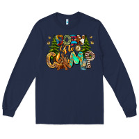 Navy Born To Camp Long Sleeve Tee - CowhideDigitalArt