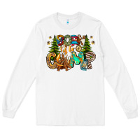 White Born To Camp Long Sleeve Tee - CowhideDigitalArt