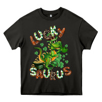 Asphalt Lucky Saurus Heavy Core Tee - CowGirlArtShop