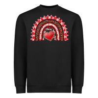 Black valentines day rainbow with heart Heavyweight Sweatshirt - RanaPortraitStore