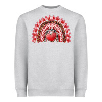 Heather Grey valentines day rainbow with heart Heavyweight Sweatshirt - RanaPortraitStore