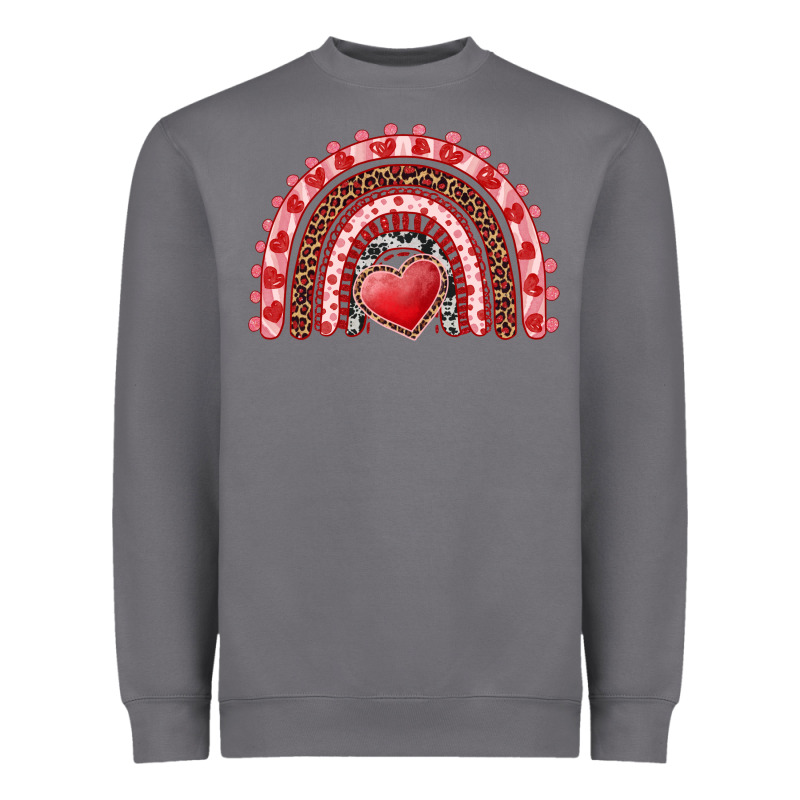 Valentines Day Rainbow With Heart Heavyweight Sweatshirt by RanaPortraitStore | Teevron