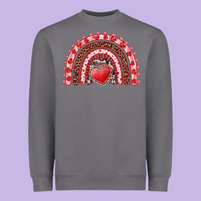 Valentines Day Rainbow With Heart Heavyweight Sweatshirt Designed By Ranaportraitstore