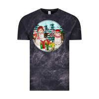 Cloud Black Christmas snowman Vintage Tee - FaDigitalArtStudio