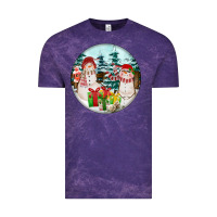 Cloud Purple Christmas snowman Vintage Tee - FaDigitalArtStudio