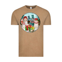 Vintage Coffee Christmas snowman Vintage Tee - FaDigitalArtStudio