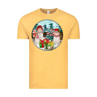 Vintage Mustard Christmas snowman Vintage Tee - FaDigitalArtStudio