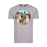 Vintage Zinc Christmas snowman Vintage Tee - FaDigitalArtStudio