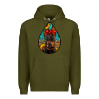 Army Green doberman Premium Hoodie - Artiststas