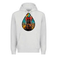 Dove Grey doberman Premium Hoodie - Artiststas