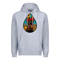 Heather Grey doberman Premium Hoodie - Artiststas
