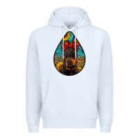 White doberman Premium Hoodie - Artiststas