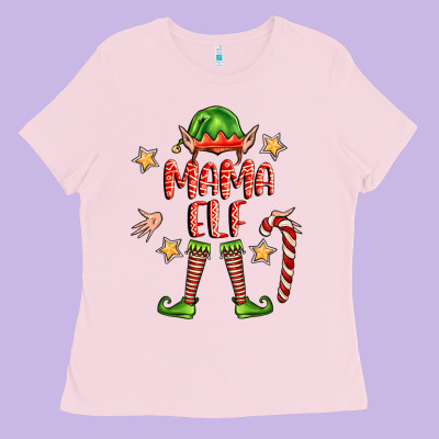 Mama Elf Ladies Tee Designed By Fadigitalartstudio