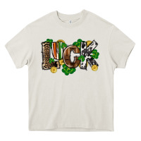 Cream Western luck St. Patrick's Day Heavy Core Tee - CowGirlArtShop
