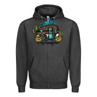Charcoal Heather camping is my happy place2 Zipper Hoodie - JahusDesignShop