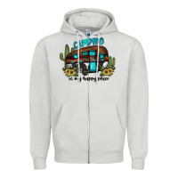 Dove Grey camping is my happy place2 Zipper Hoodie - JahusDesignShop