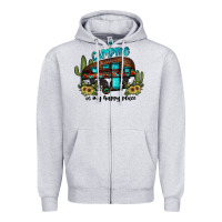 Heather Grey camping is my happy place2 Zipper Hoodie - JahusDesignShop