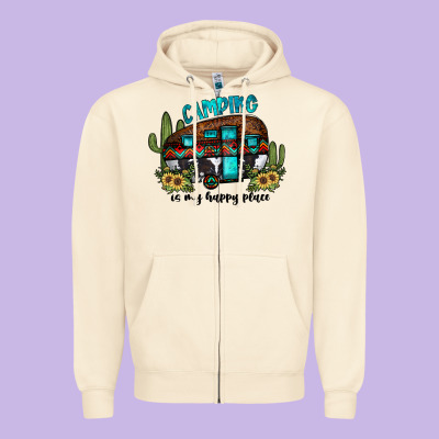 Camping Is My Happy Place2 Zipper Hoodie Designed By Jahusdesignshop