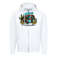 White camping is my happy place2 Zipper Hoodie - JahusDesignShop