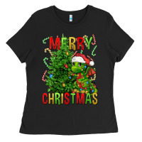 Black merry christmas dragon Ladies Tee - FaDigitalArtStudio