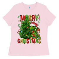 Bubblegum Pink merry christmas dragon Ladies Tee - FaDigitalArtStudio
