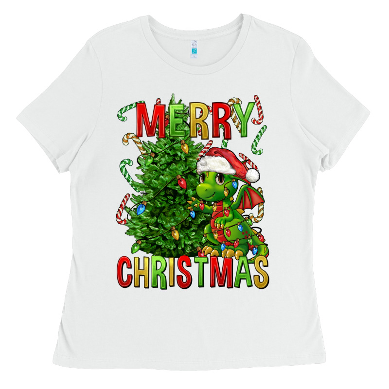 Merry Christmas Dragon Ladies Tee by FaDigitalArtStudio | Teevron