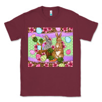 Burgundy Easter eggs bunnys basket Classic Tee - OliviaCreatesArt