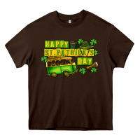 Chocolate Brown Camper Happy St. Patrick's Day Heavy Core Tee - CowGirlArtShop