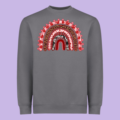 Valentines Day Rainbow Heavyweight Sweatshirt Designed By Ranaportraitstore