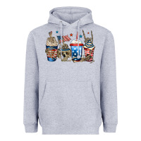 Heather Grey 4th of july skeleton coffee cups Heavyweight Hoodie - Jasminsmagicworld