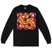 Black Candy Pattern Long Sleeve Tee - CowhideDigitalArt