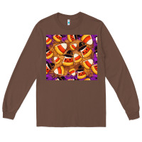 Chestnut Candy Pattern Long Sleeve Tee - CowhideDigitalArt
